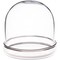 Plymor 3" x 3" Glass Display Dome Cloche with Silver Rim (Silver Rim Glass Tray Base)